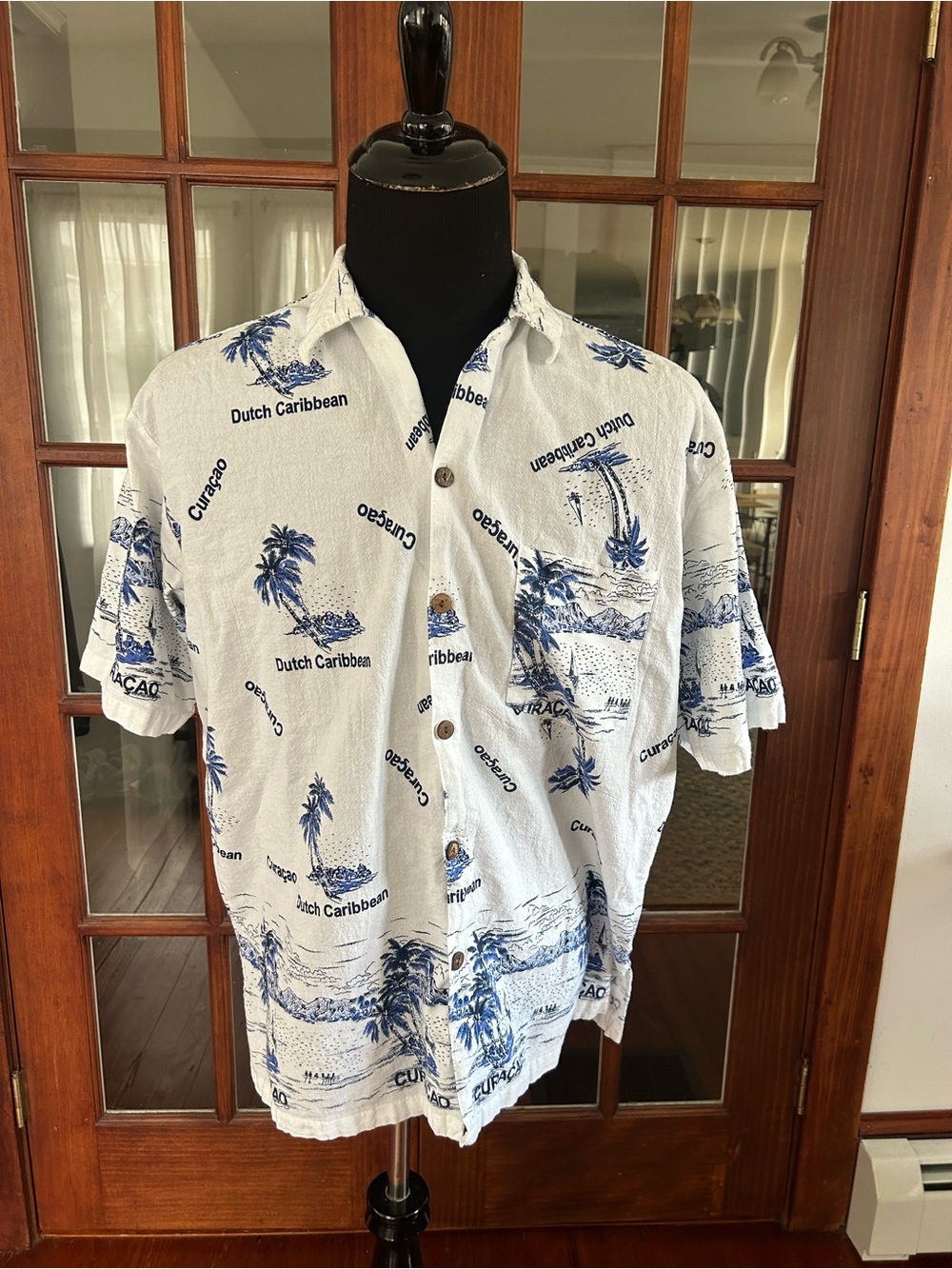 Island Expressions Dutch Caribbean Curacao Vintage Cotton Shirt 1980's